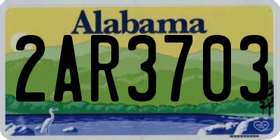 AL license plate 2AR3703