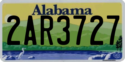 AL license plate 2AR3727