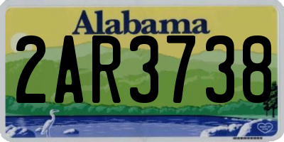 AL license plate 2AR3738