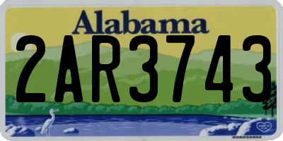 AL license plate 2AR3743