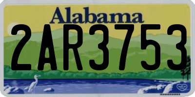 AL license plate 2AR3753
