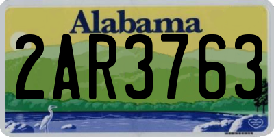 AL license plate 2AR3763