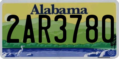 AL license plate 2AR3780