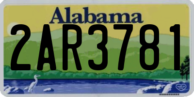 AL license plate 2AR3781
