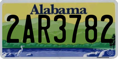 AL license plate 2AR3782