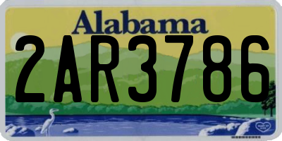 AL license plate 2AR3786