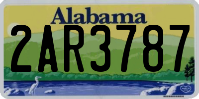 AL license plate 2AR3787