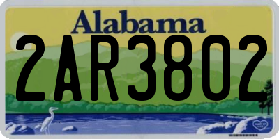 AL license plate 2AR3802