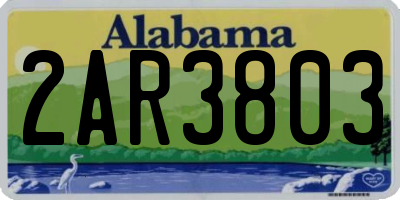 AL license plate 2AR3803