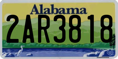 AL license plate 2AR3818