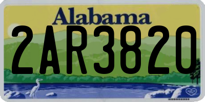 AL license plate 2AR3820