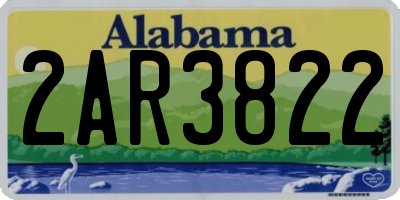 AL license plate 2AR3822