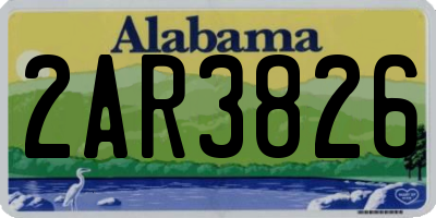 AL license plate 2AR3826