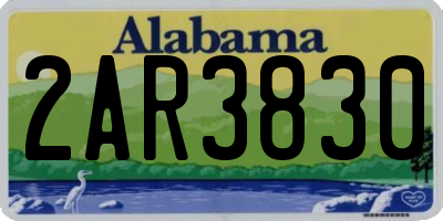 AL license plate 2AR3830