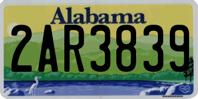 AL license plate 2AR3839