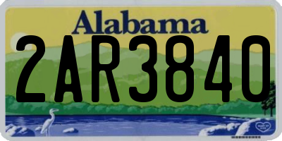 AL license plate 2AR3840