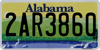 AL license plate 2AR3860