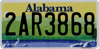 AL license plate 2AR3868