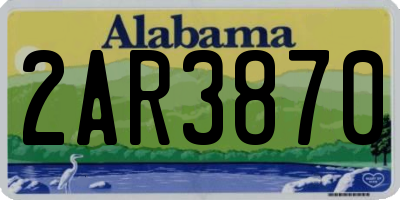 AL license plate 2AR3870