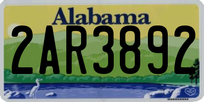 AL license plate 2AR3892