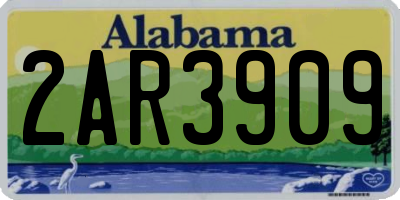 AL license plate 2AR3909
