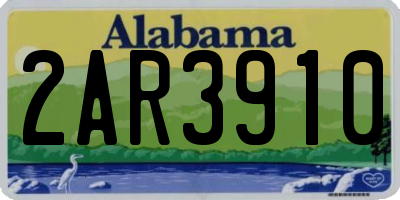 AL license plate 2AR3910