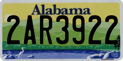 AL license plate 2AR3922