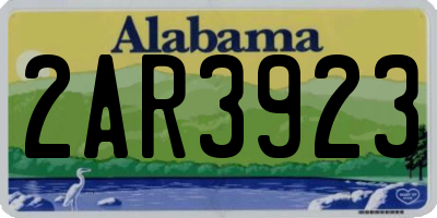 AL license plate 2AR3923