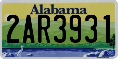 AL license plate 2AR3931