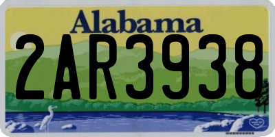 AL license plate 2AR3938