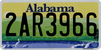 AL license plate 2AR3966