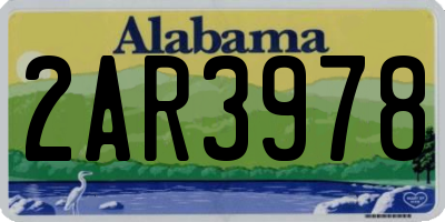 AL license plate 2AR3978