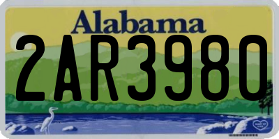 AL license plate 2AR3980