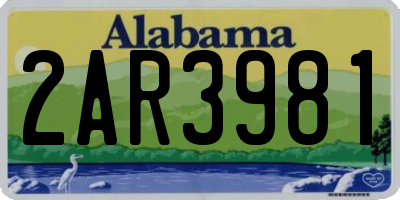 AL license plate 2AR3981