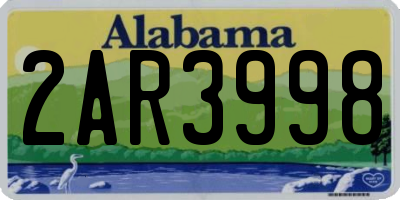 AL license plate 2AR3998