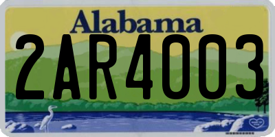 AL license plate 2AR4003