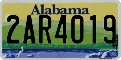 AL license plate 2AR4019