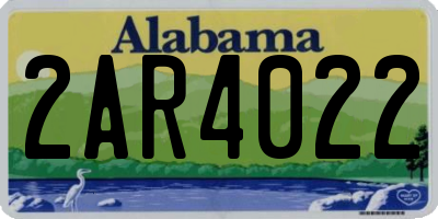 AL license plate 2AR4022