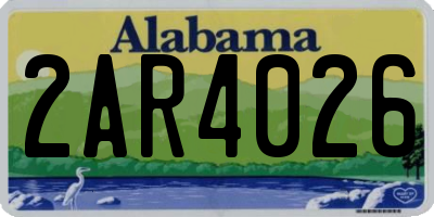AL license plate 2AR4026
