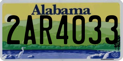 AL license plate 2AR4033