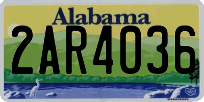 AL license plate 2AR4036
