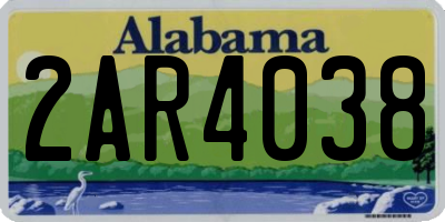 AL license plate 2AR4038