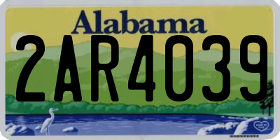 AL license plate 2AR4039