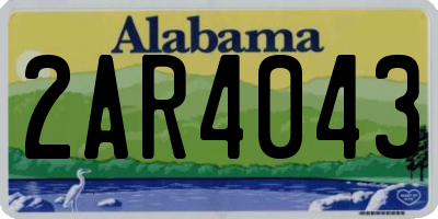 AL license plate 2AR4043