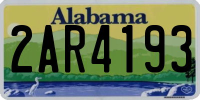 AL license plate 2AR4193