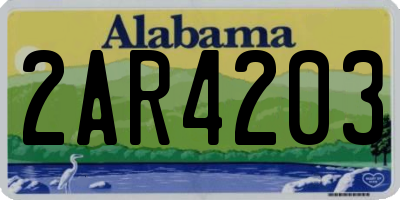 AL license plate 2AR4203