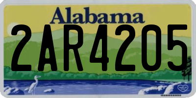 AL license plate 2AR4205