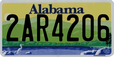 AL license plate 2AR4206