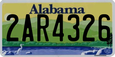 AL license plate 2AR4326
