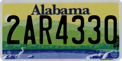 AL license plate 2AR4330